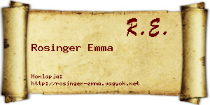 Rosinger Emma névjegykártya